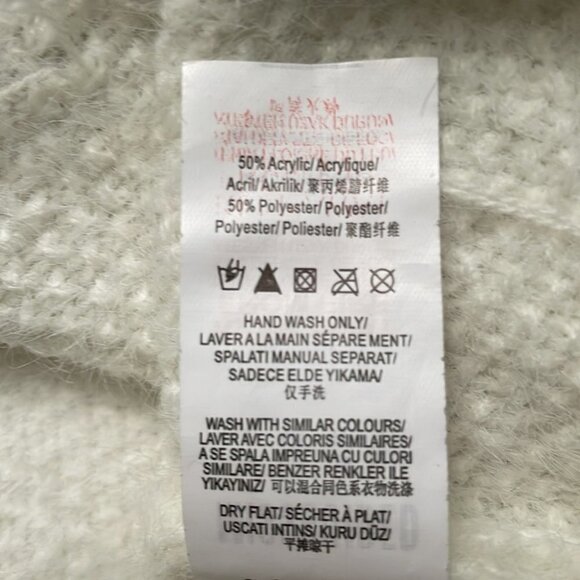 Misguided Cream Fuzzy Beaded Sweater Size 8 - Picture 8 of 10